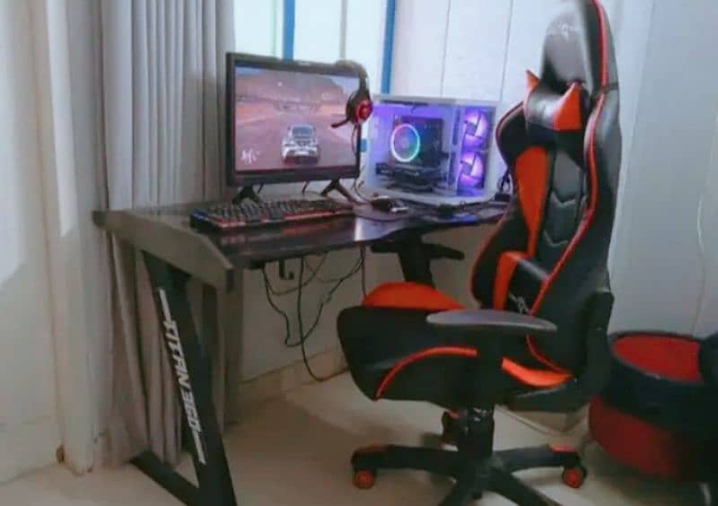 complete Gaming Setup With Gaming Chair Table And Monitor 2