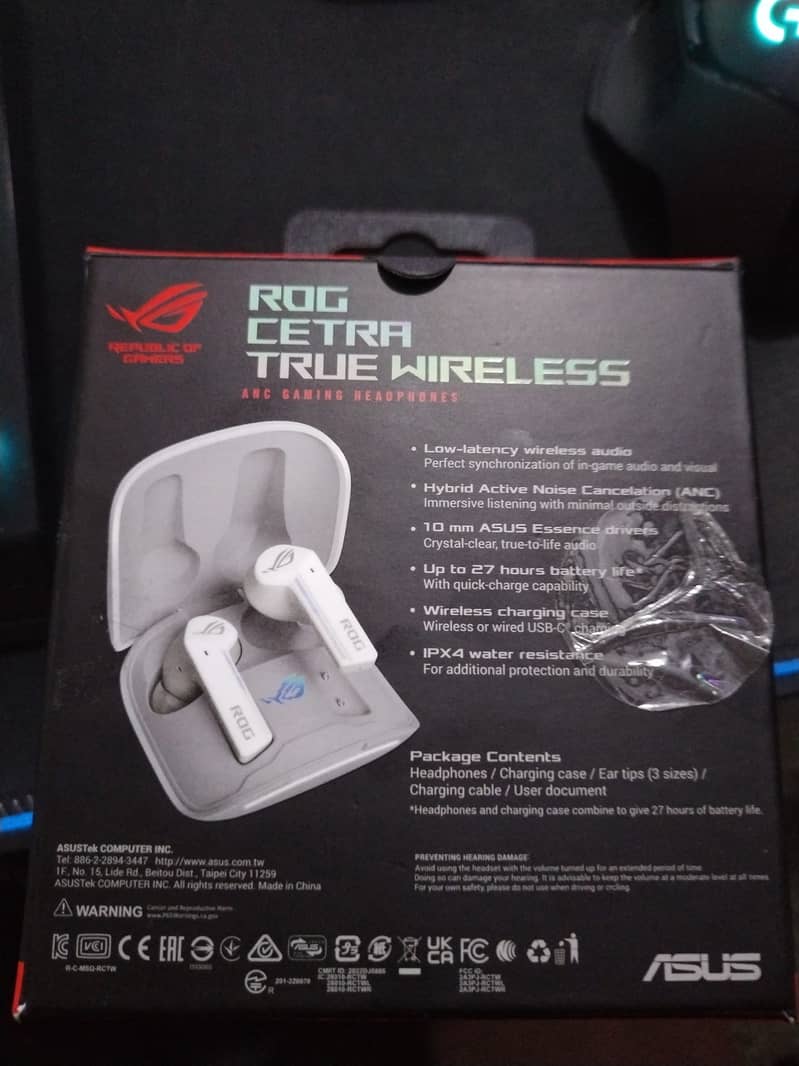 ASUS ROG Cetra True Wireless Gaming Headphones White 1