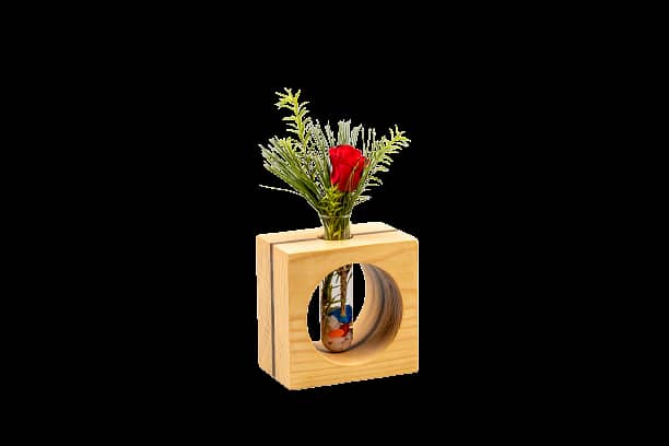 Wooden Stylish Wall Decorative Vase 1