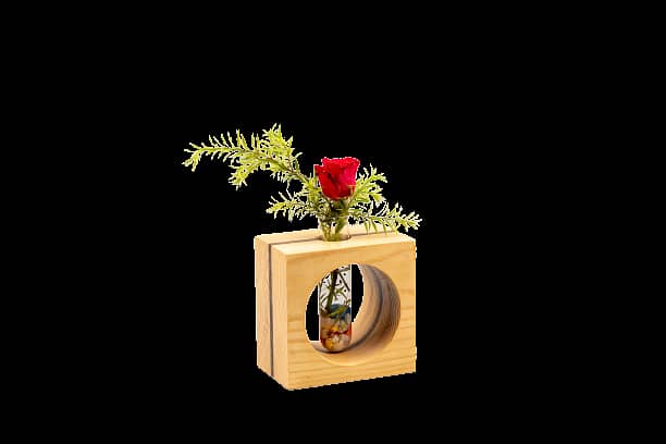 Wooden Stylish Wall Decorative Vase 2