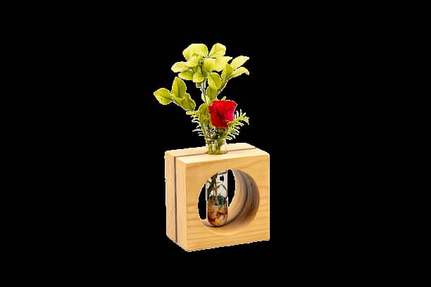 Wooden Stylish Wall Decorative Vase 3