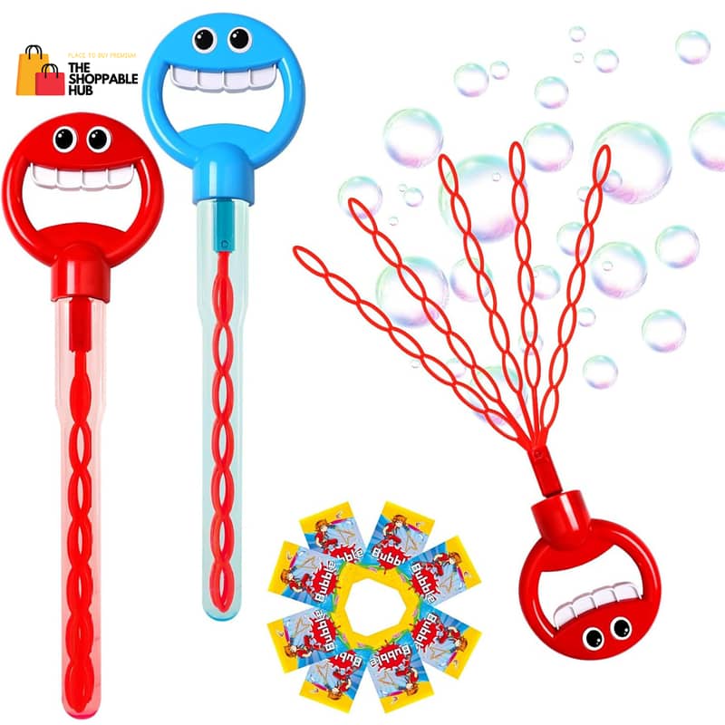 Smiling Face 32 Holes Bubble Wand Bubble Stick Blower Bubble Maker Toy 0