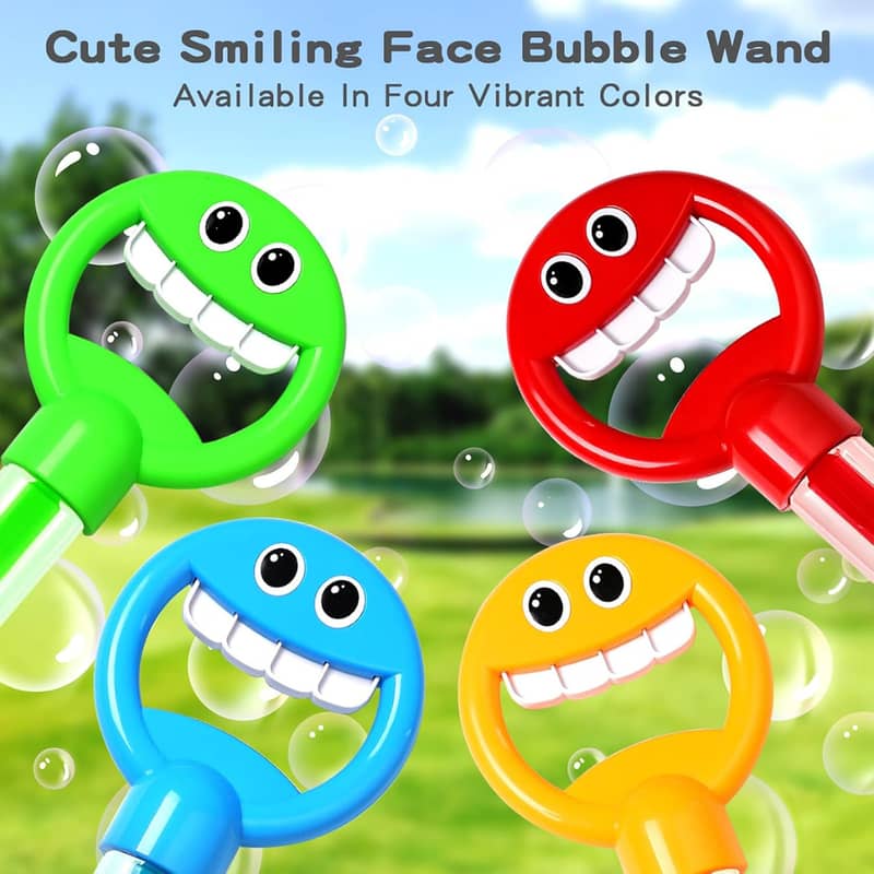 Smiling Face 32 Holes Bubble Wand Bubble Stick Blower Bubble Maker Toy 1