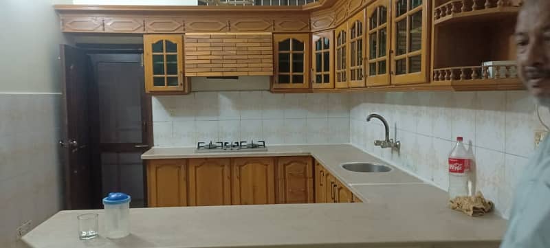 three bed dd west open portion for rent in johar 0