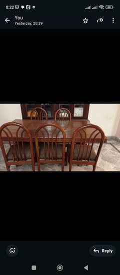 Sheesham wood dining table with 6 chairs