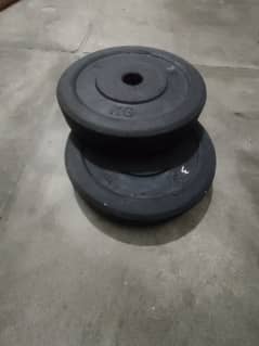 Dumbbell pair rubber plates & Rod