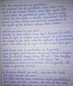 Hand Writing Assignment Work