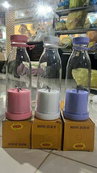 Heavy Duty Mini Bottle Shape 6 Blades Rechargeable Juicer Blender 1