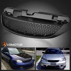 Civic 2005 PLASTIC front grill with Red VTEC Emblem