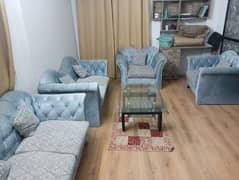 6 seater sofa set with table for drawing room