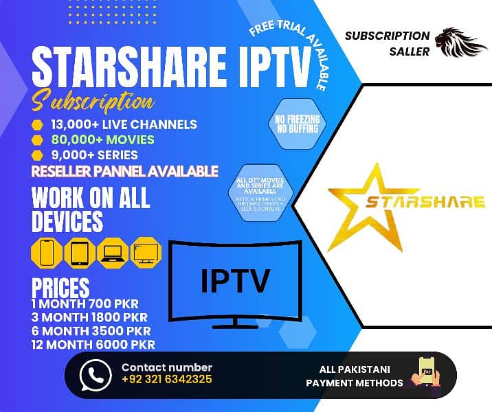 IPTV 4k upto 28000+ Live Tv channels With VOD 1