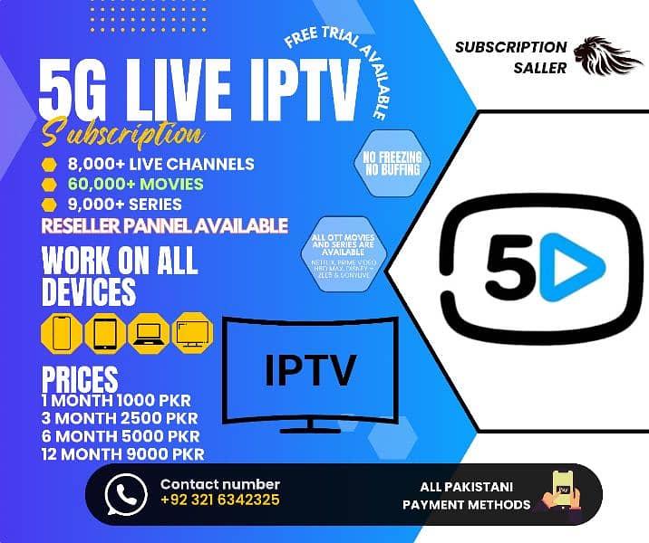 IPTV 4k upto 28000+ Live Tv channels With VOD 4