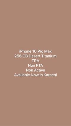 iPhone 16 Pro Max 256GB Desert Titanium TRA 0