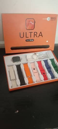 smart watch with seven different coloured straps available