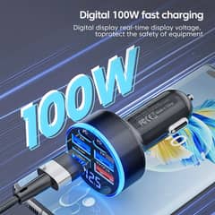 Car Charger 100W Support Super Fast Charging 6 In 1 Multi-port Voltage