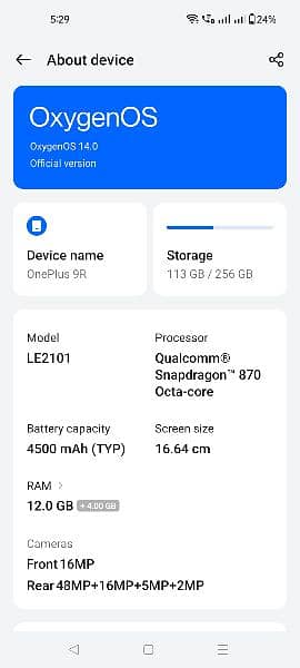 One Plus 9r 12/256 dual sim 5g 11