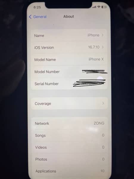 I phone x pta approved 64gb with box cable 5