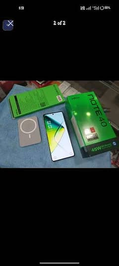 infinix hot 40 16GB 256 GB condition 10 by 10 with box charger