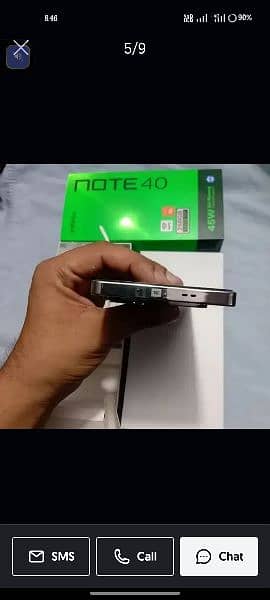 infinix hot 40 16GB 256 GB condition 10 by 10 with box charger 5