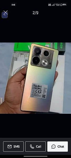 infinix hot 40 16GB 256 GB condition 10 by 10 with box charger 9