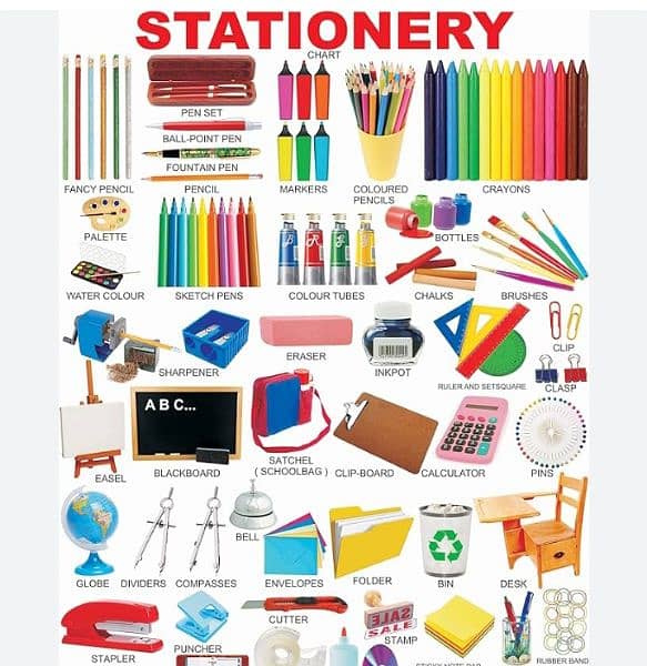 Stationery Items Stapler Books Note Book Dairy Book Black Board Pen 2