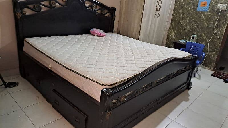 Wooden Bed with Master Mattress (Celeste) 1