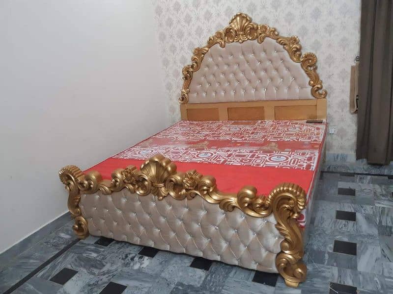 Bed Set(Complete) with dressing & side tables in pure wood 2