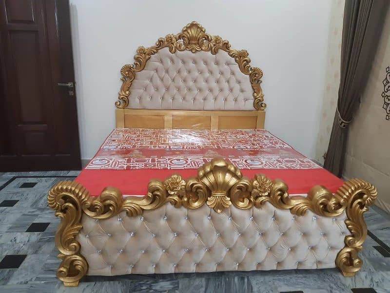 Bed Set(Complete) with dressing & side tables in pure wood 4