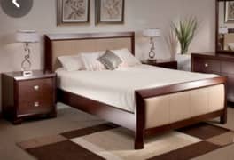 double bed set, sheesham wood bed set, king size bed set, furniture