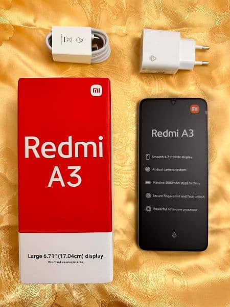 Redmi a3 full box 4/64gb 10month warranty 2