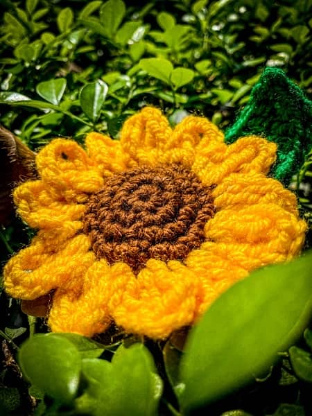 Handmade Crochet  Sunflower keychain 1