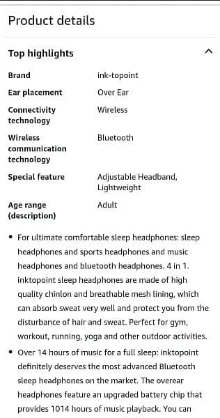 Ink-topoint Bluetooth Sleep Headphones, HD Stereo Speakers (Amazon UK) 10