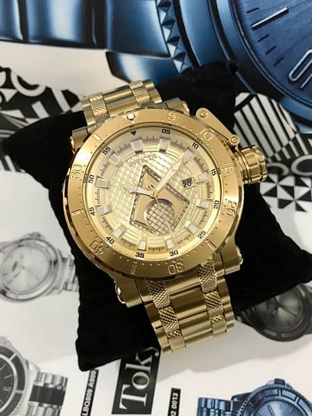 INVICTA AUTOMATIC-GOLD-NEW ORIGINAL WATCH-RADO-OMEGA-ROLEX-TISSOT-SEIK 2