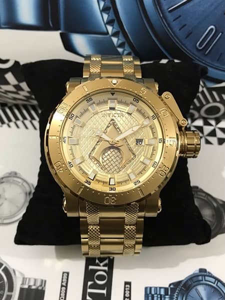 INVICTA AUTOMATIC-GOLD-NEW ORIGINAL WATCH-RADO-OMEGA-ROLEX-TISSOT-SEIK 3