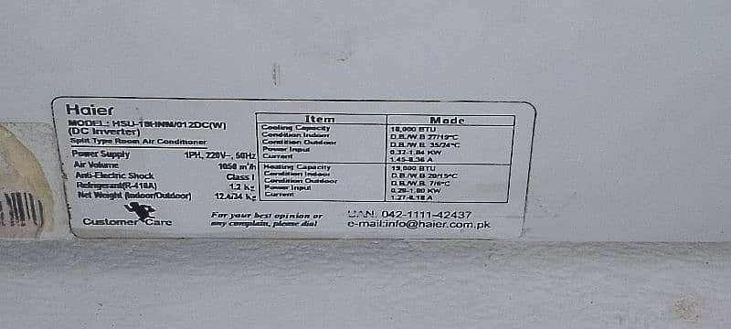 Haier 1.5 Ton Split Inverter AC for sale Very good Condition. (R-410A) 17