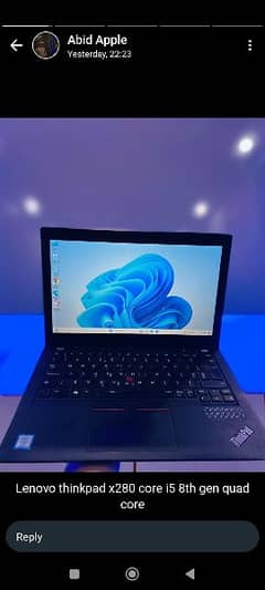 Lenovo Thinkpad x280 8GB RAM 128GB SSD Core i5 8th Gen Quad Core