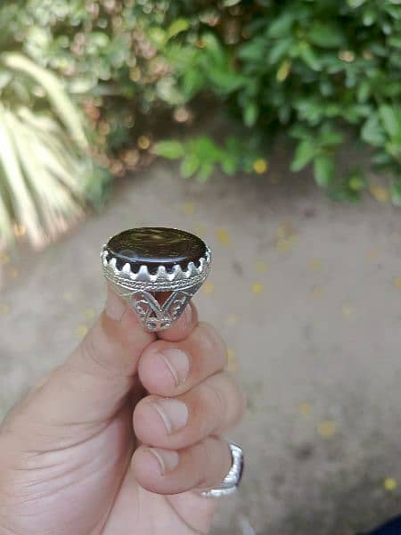 Aqeeq e Yamni . Original Irani -Pure Irani design silver ring . 4