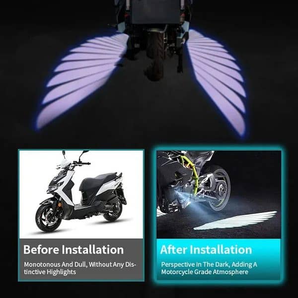 Bluetooth Control Angel Wing Light Multicolor For All Bikes And Car Un 7