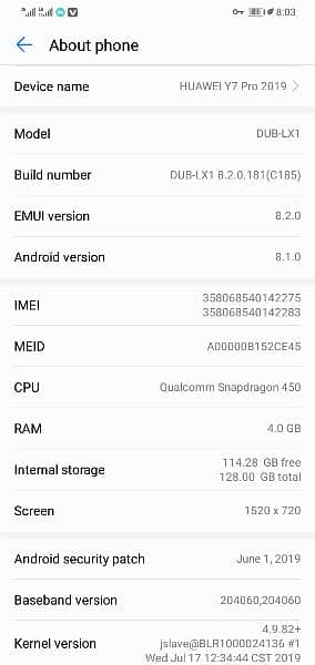 huawei Y7 pro 4/128 pta approved 7