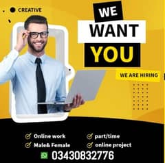 Home Based Online job Available Male & Females Students watsapp cv