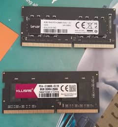 8GB DDR4 2666 MHz Laptop RAM, two sticks. 16GB total. 0