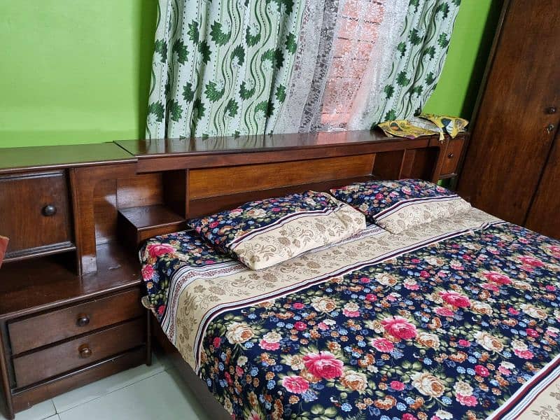 King Size Bed with Dresser and 1