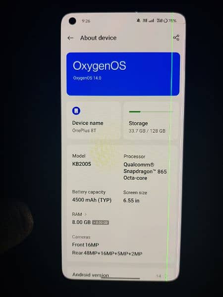 one plus 8t 8gb 128gb lines ha 2 minor necha girna sa ayi ha 4