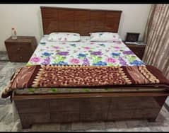 Bed set/ Wooden Bed set / Double bed with side tables / Dressing