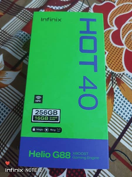 infinix hot 40Condition 10/10 with warranty just box open not use 13