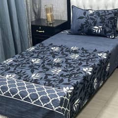 4 Pcs Crystal Cotton Printed Single Bedsheet