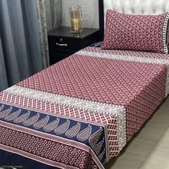 4 Pcs Crystal Cotton Printed Single Bedsheet 0