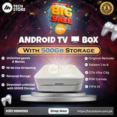 Etisalat Android Tv Box | Smart Tv Box | With 500GB Storage (Box Pack)