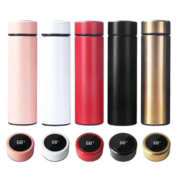 Temperature Display Vacuum Insulated Water Bottle 500ML Smart Sport B 0