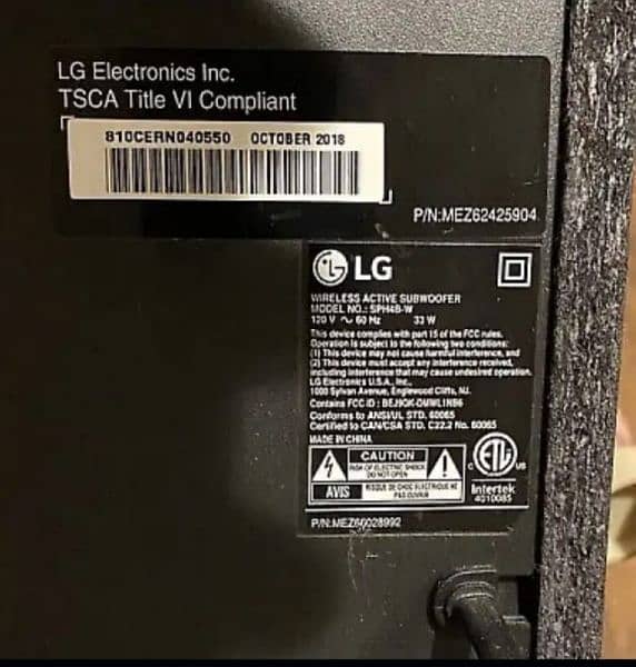 LG wireless active subwoofer (Bose Samsung Yamaha Denon Sony) 1